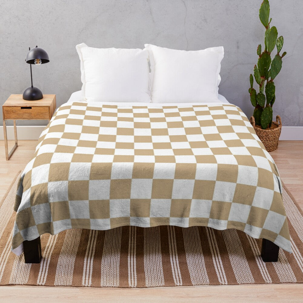 Flannel Checkered Throw Blanket Lightweight