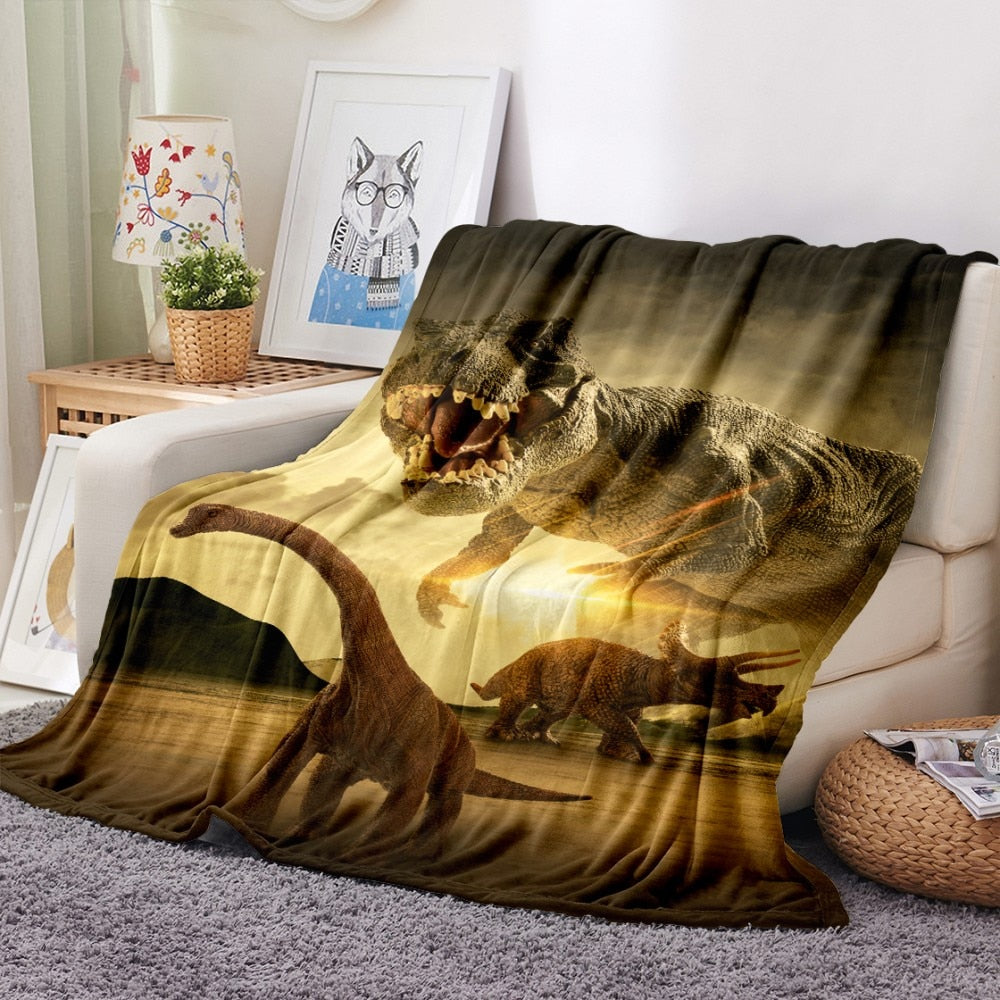 Kids Dinosaur Throw Blanket