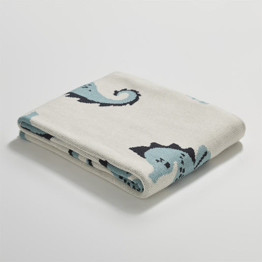 100% Cotton Seahorse Throw Blanket