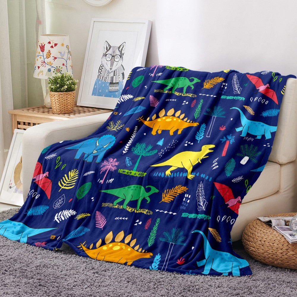 Kids Dinosaur Throw Blanket