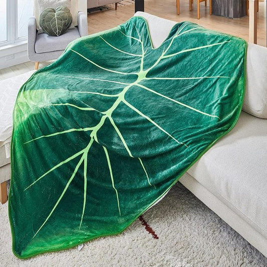 Plush Leaf Shaped Throw Blanket