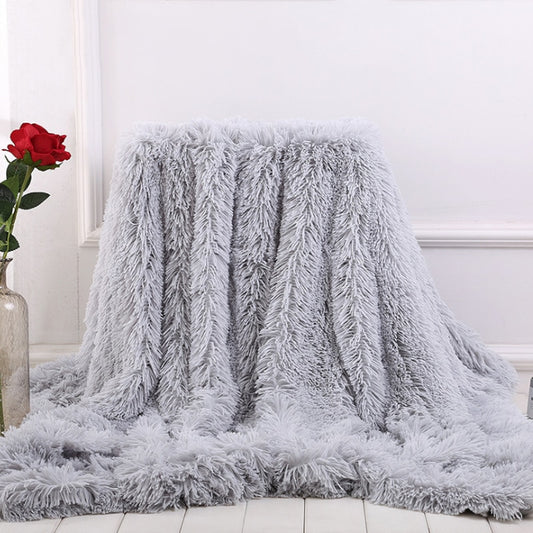 Thick Plush Faux Fur Throw Blanket